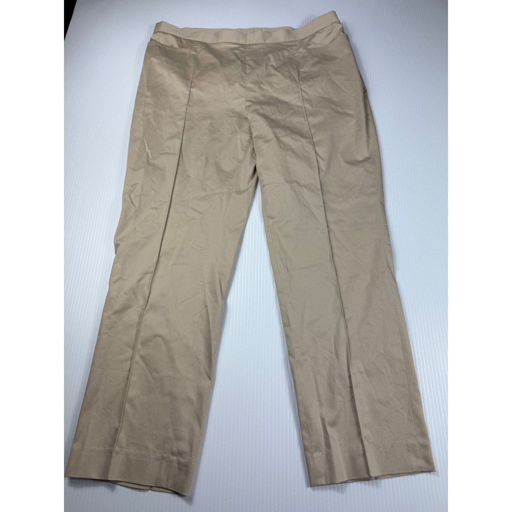 Akris Punto Beige Cotton Blend Dress Pants Straight Leg Career 34" waist